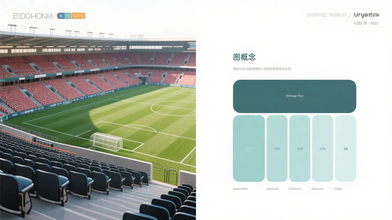球场内部看台分区示意与不同观赛视角的对比画面